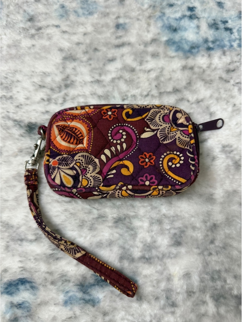 Vera Bradley Quilted Wristlet Wallet Clutch Floral Paisley Pattern Small EUC
